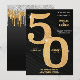 Elegant 50th Gold Anniversary Celebration Invitation