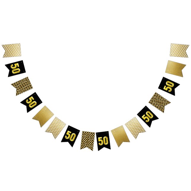 Elegant 50th gold black banner party celebration (All)