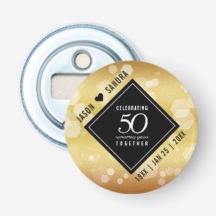 Elegant 50th Golden Wedding Anniversary Bottle Opener