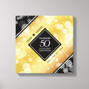 Elegant 50th Golden Wedding Anniversary Canvas Print