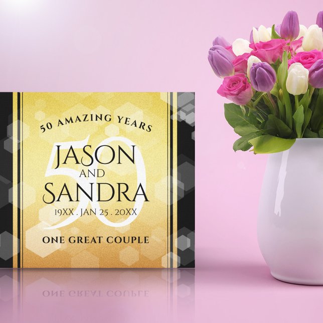 Elegant 50th Golden Wedding Anniversary Canvas Print (Creator Uploaded)