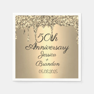 Elegant 50th Golden Wedding Anniversary Couple Napkin