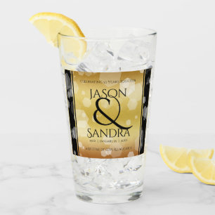 Elegant 50th Golden Wedding Anniversary Glass