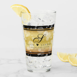 Elegant 50th Golden Wedding Anniversary Glass