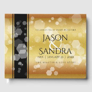 Elegant 50th Golden Wedding Anniversary Guest Book