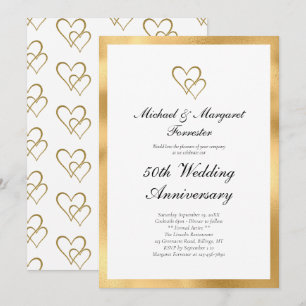 Elegant 50th Golden Wedding Anniversary Invitation