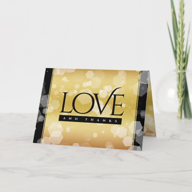 Elegant 50th Golden Wedding Anniversary Thank You Card (Front)