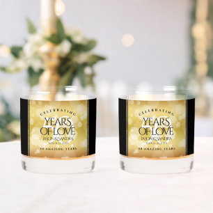 Elegant 50th Golden Wedding Anniversary Whiskey Glass