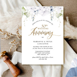 Elegant 50th (or other) Wedding Anniversary  Invitation