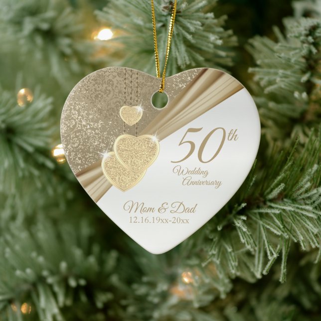 Elegant 50th Wedding Anniversary   Ceramic Tree Decoration (Tree)