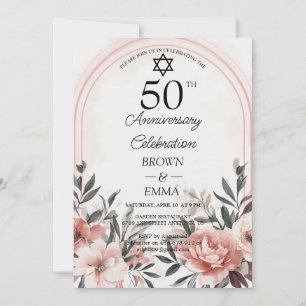 Elegant 50th Wedding Anniversary Floral Celebratio Invitation