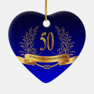 Elegant 50th Wedding Anniversary Gifts Ceramic Tree Decoration