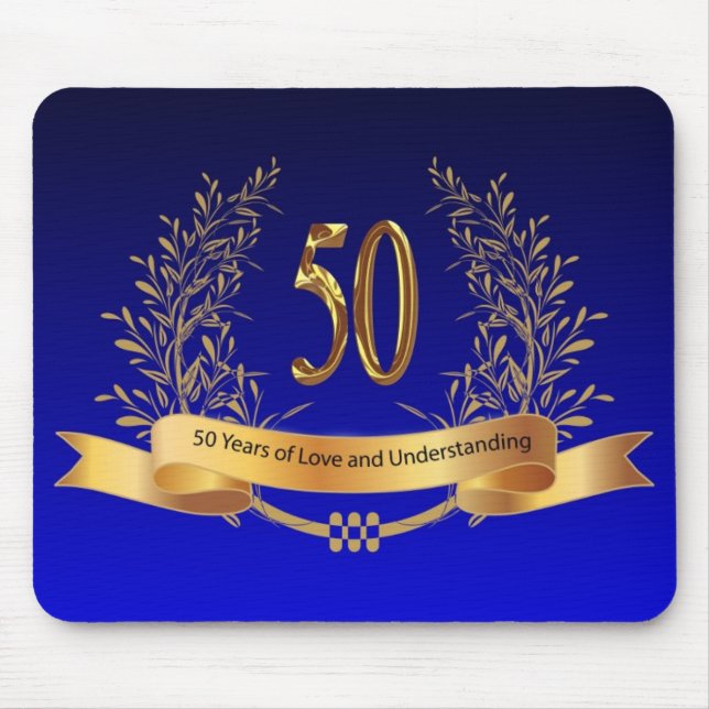 Elegant 50th Wedding Anniversary Gifts Mouse Mat (Front)