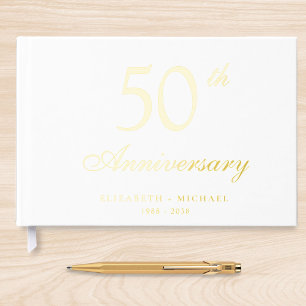 Elegant 50th Wedding Anniversary Guest Book