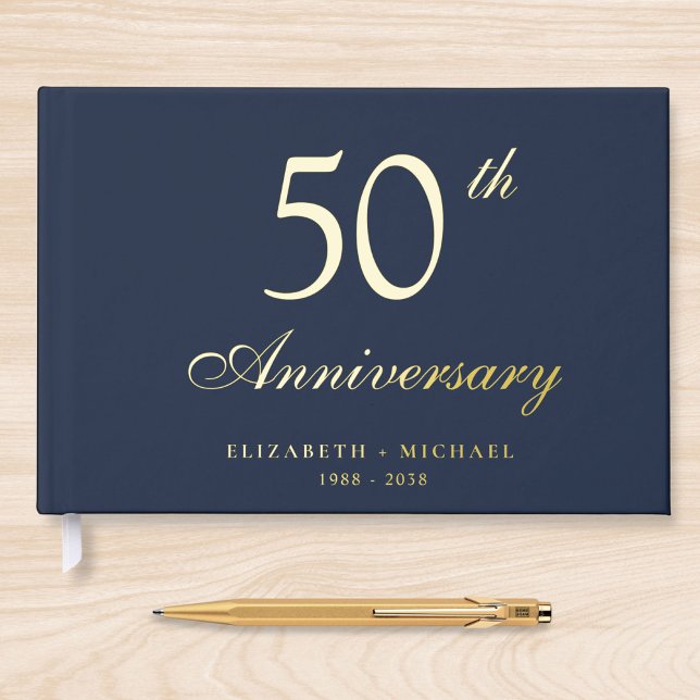 Elegant 50th Wedding Anniversary Guest Book (Creator Uploaded)