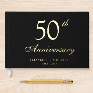 Elegant 50th Wedding Anniversary Guest Book