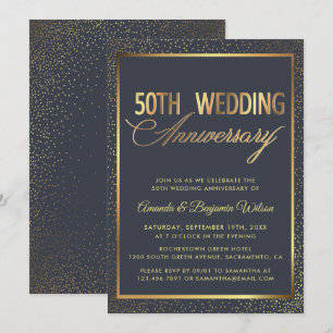 Elegant 50th Wedding Anniversary Invitation