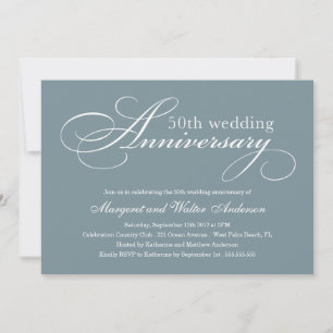 ELEGANT 50TH WEDDING ANNIVERSARY INVITATION