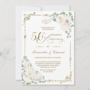 Elegant 50th Wedding Anniversary Invitation