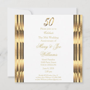 Elegant 50th Wedding Anniversary Invitation Gold