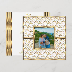 Elegant 50th Wedding Anniversary Invitation Gold