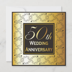 Elegant 50th Wedding Anniversary Invitations