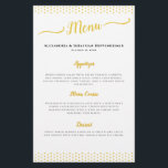 Elegant 50th Wedding Anniversary Menu<br><div class="desc">Keep your guests informed with this Elegant 50th Wedding Anniversary Menu page. Faux gold dots border the top and bottom of the page, while the menu for the meal is neatly displayed between the borders. The occasion is specified on the back of the menu. Design ©Vann-Horn Creative Photo & Designs....</div>
