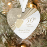 Elegant 50th Wedding Anniversary   Ornament<br><div class="desc">Ornament Gift. 50th Wedding Anniversary Design ready for you to personalise. Works great for other occasions or events by simple changing the text. NOT ALL TEMPLATE OPTIONS NEED CHANGED ON SOME DESIGNS. ✔NOTE: ONLY CHANGE THE TEMPLATE AREAS NEEDED! 😀 If needed, you can remove the text and start fresh adding...</div>