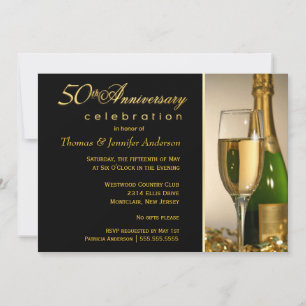 Elegant 50th Wedding Anniversary Party Invitations