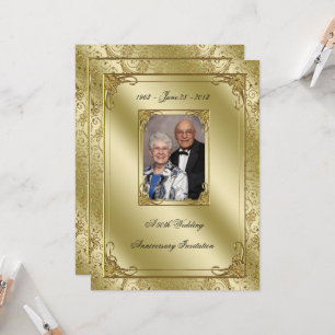 Elegant 50th Wedding Anniversary Photo Invite