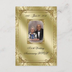 Elegant 50th Wedding Anniversary Photo RSVP Card
