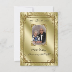 Elegant 50th Wedding Anniversary Photo RSVP Card