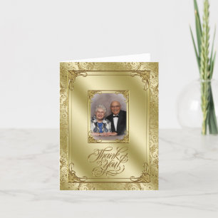 Elegant 50th Wedding Anniversary Photo Thank You