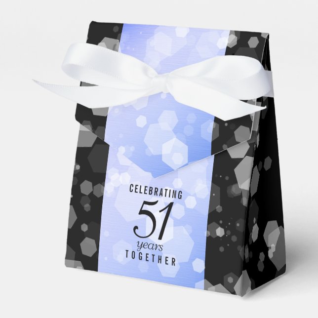 Elegant 51st Sapphire Wedding Anniversary Favour Box (Front Side)