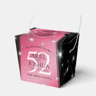 Elegant 52nd Star Ruby Wedding Anniversary Favour Box