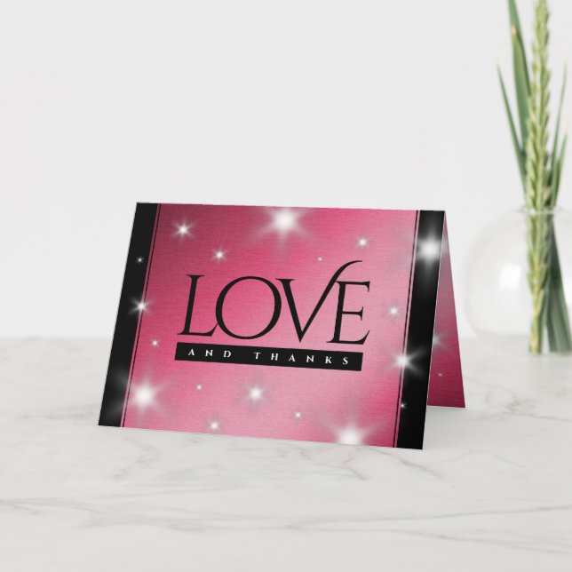 Elegant 52nd Star Ruby Wedding Anniversary Thank You Card (Front)
