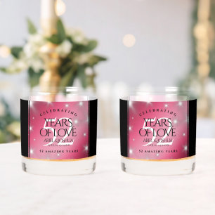 Elegant 52nd Star Ruby Wedding Anniversary Whiskey Glass