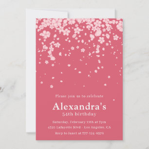 Elegant 54th birthday invitations Pink Floral