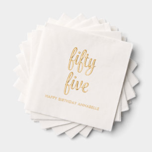 Elegant 55th Birthday Modern Gold Foil Napkins