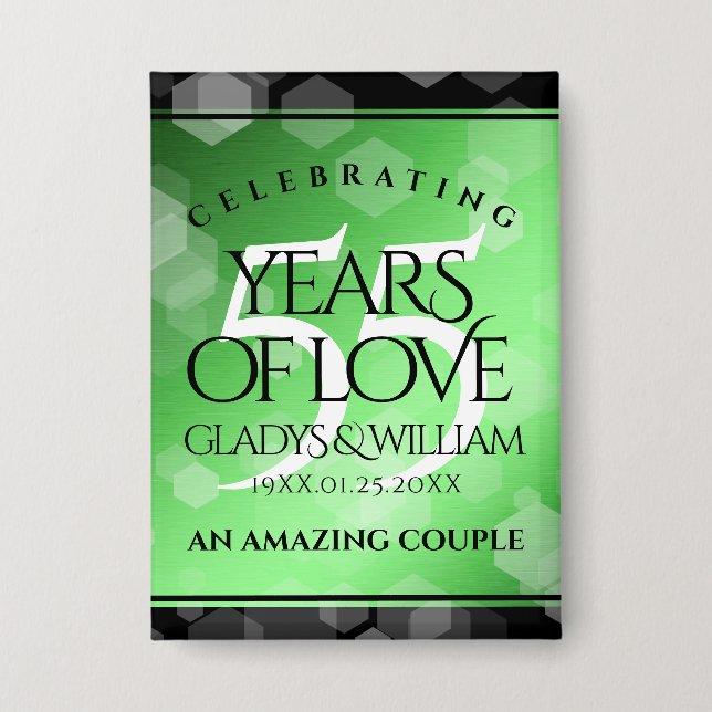 Elegant 55th Emerald Wedding Anniversary (Front)