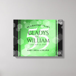 Elegant 55th Emerald Wedding Anniversary Canvas Print