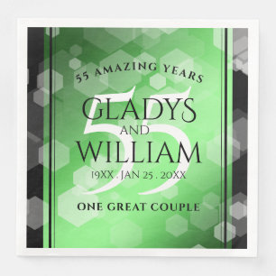 Elegant 55th Emerald Wedding Anniversary Napkin