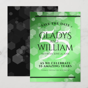 Elegant 55th Emerald Wedding Anniversary Save The Date