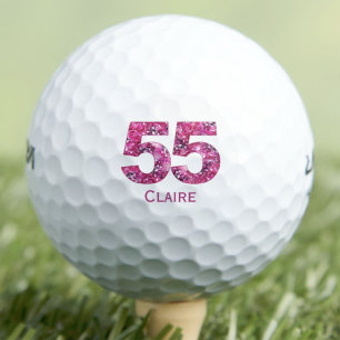 Elegant 55th Gift for Neighbour – Pink Floral Golf Balls