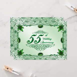 Elegant 55th Wedding Anniversary 5.5x7.5 Invite