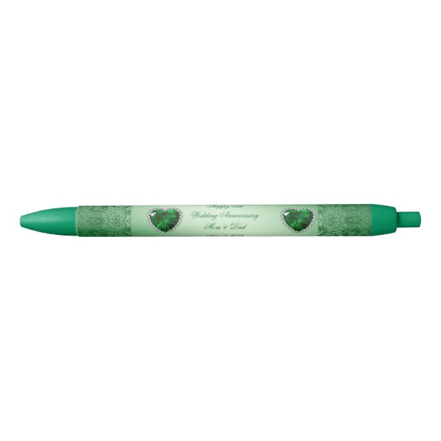 Elegant 55th Wedding Anniversary Black Ink Pen (Front)