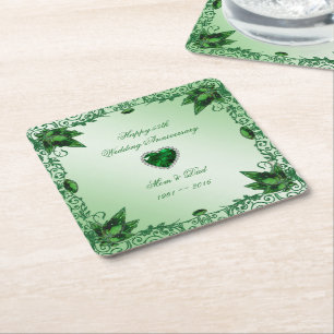 Elegant 55th Wedding Anniversary Coaster