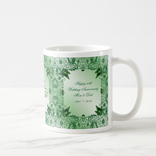 Elegant 55th Wedding Anniversary Coffee Mug (Right)
