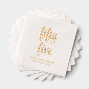 Elegant 55th Wedding Anniversary Gold Foil Napkins