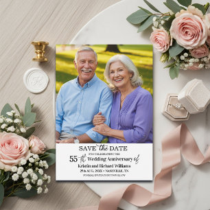 Elegant 55th Wedding Anniversary Photo Save The Date